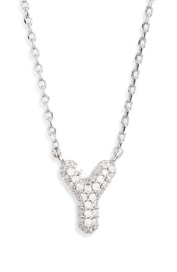 Leith Cubic Zirconia Initial Pendant Necklace