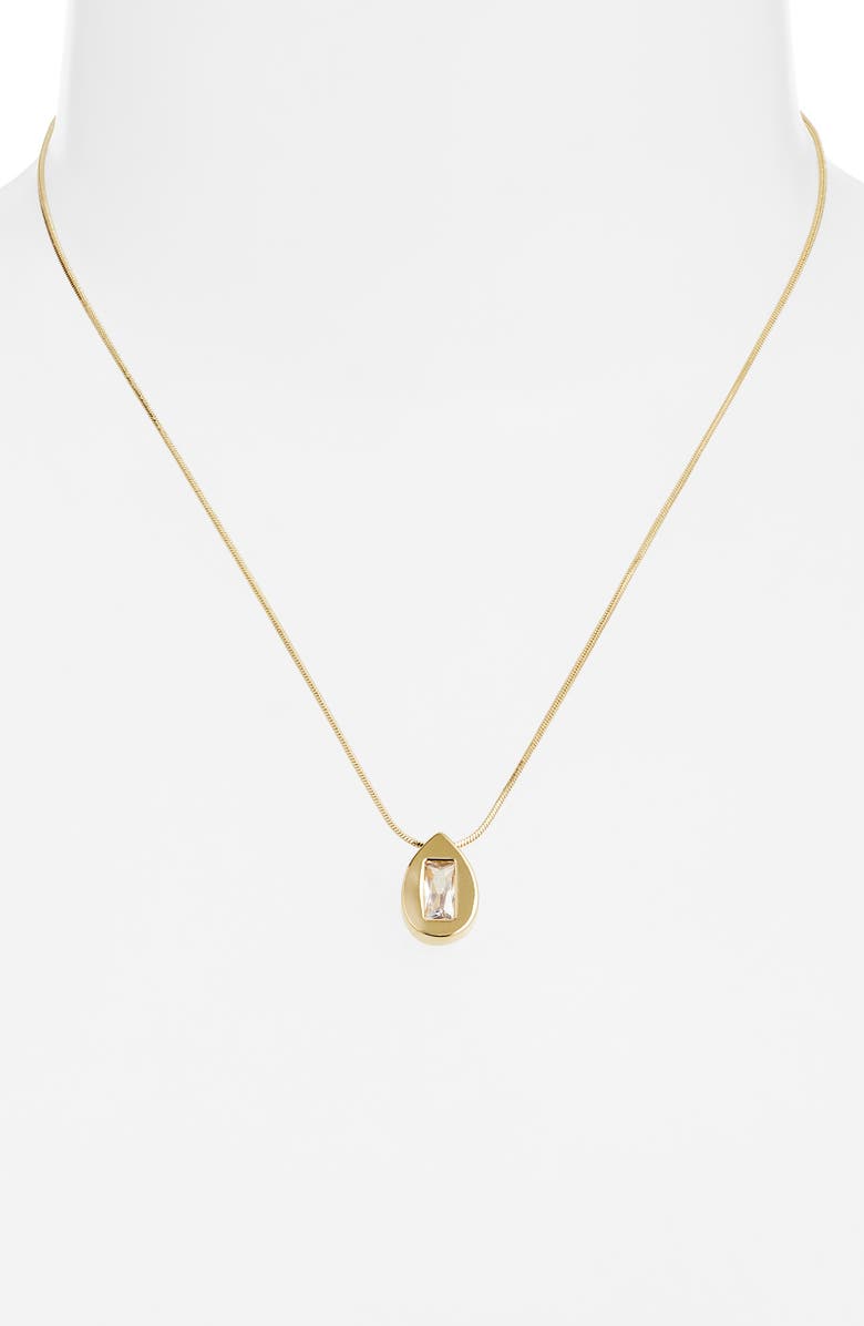 Nordstrom Demi Fine Cubic Zirconia Teardrop Pendant Necklace, Alternate, color, 