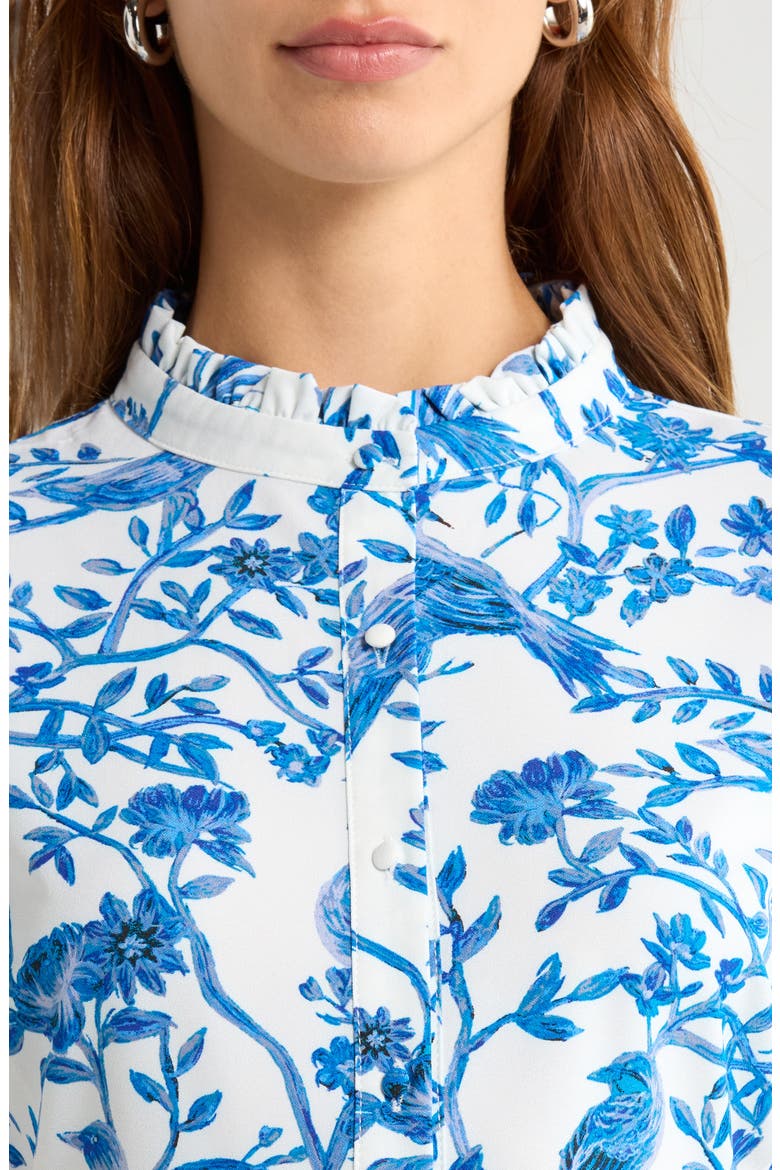 Ciela Floral Print Shirt, Alternate, color, WHTE-BLUES
