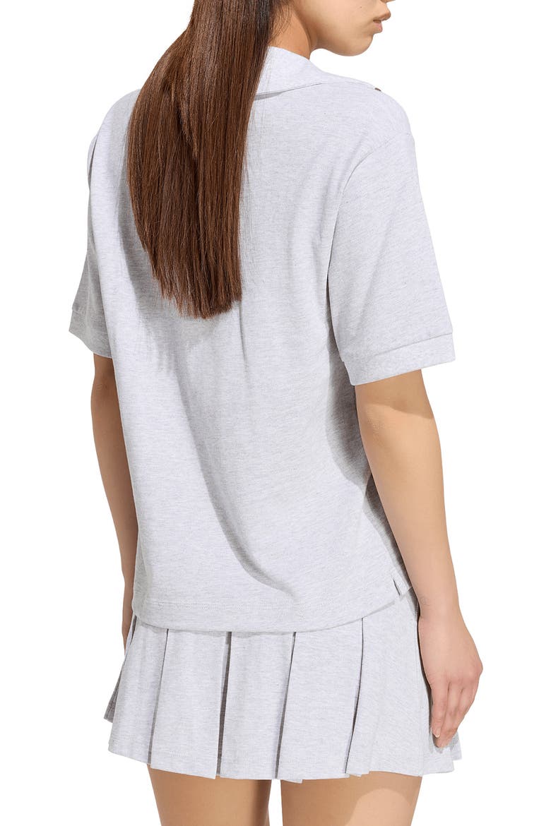 Cotton Jersey Polo, Alternate, color, GREY HEATHER/OLIVE STRATA