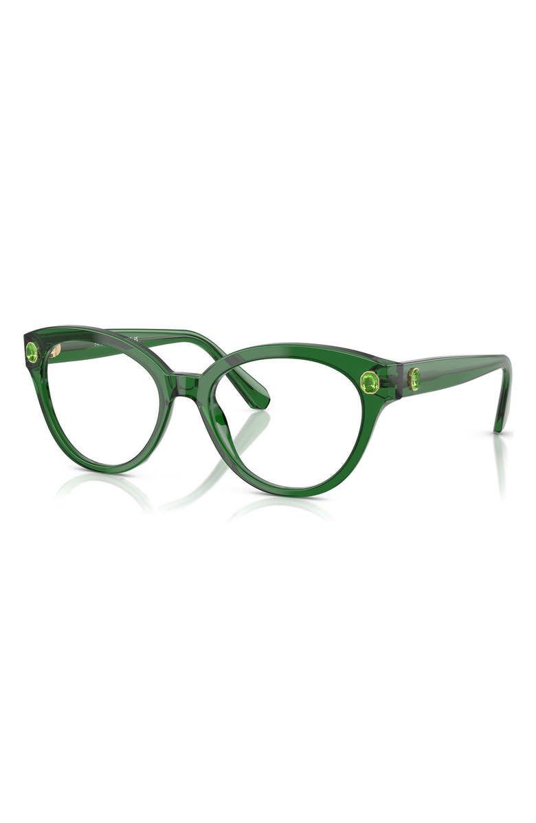 Swarovski 52mm Round Optical Glasses, Alternate, color, Green