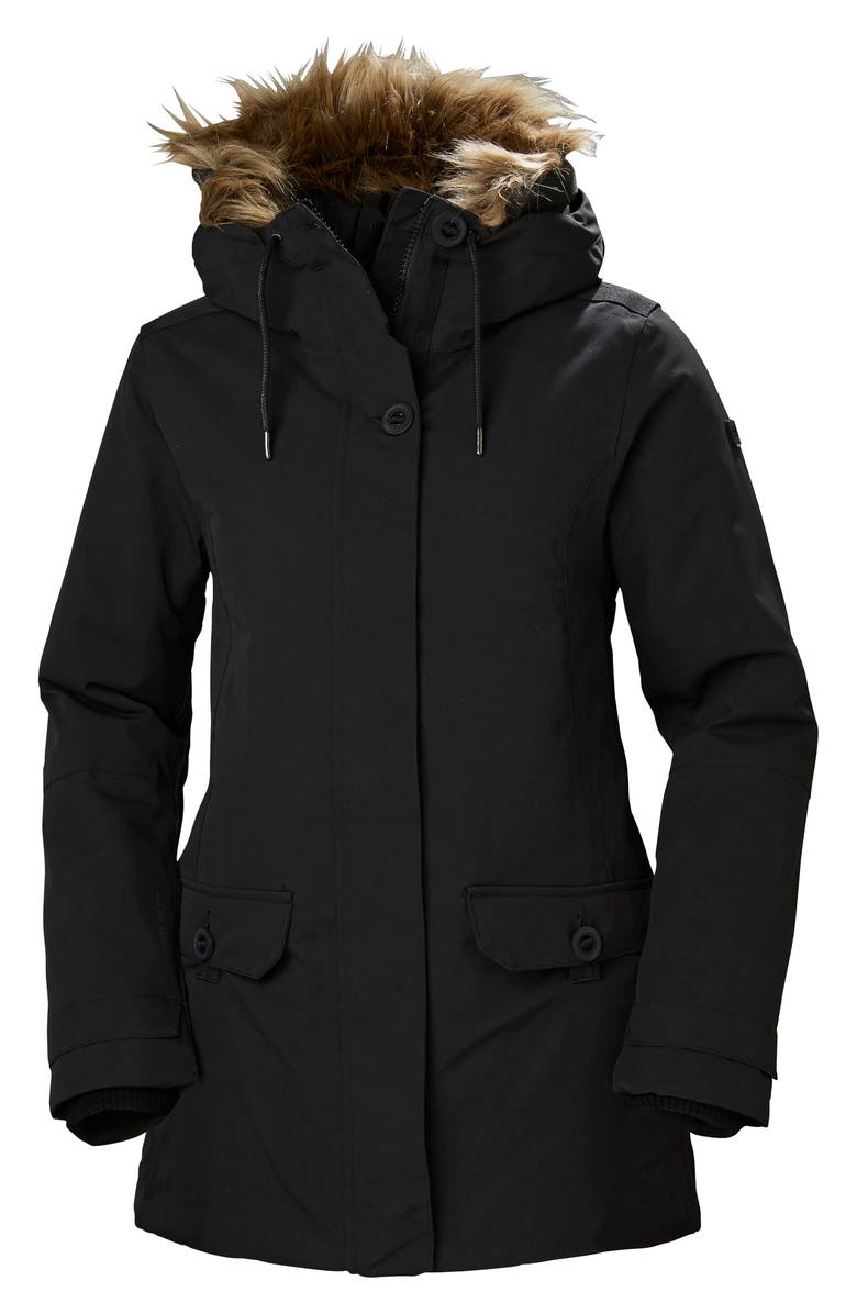 Helly Hansen Svalbard 2 Waterproof Hooded Parka with Faux Fur Trim, Main, color,