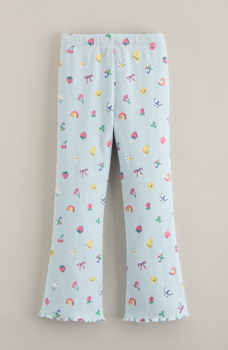 Tucker + Tate Kids' Rib Print Flare Leggings, Alternate, color, Blue Delicate Rainy Day