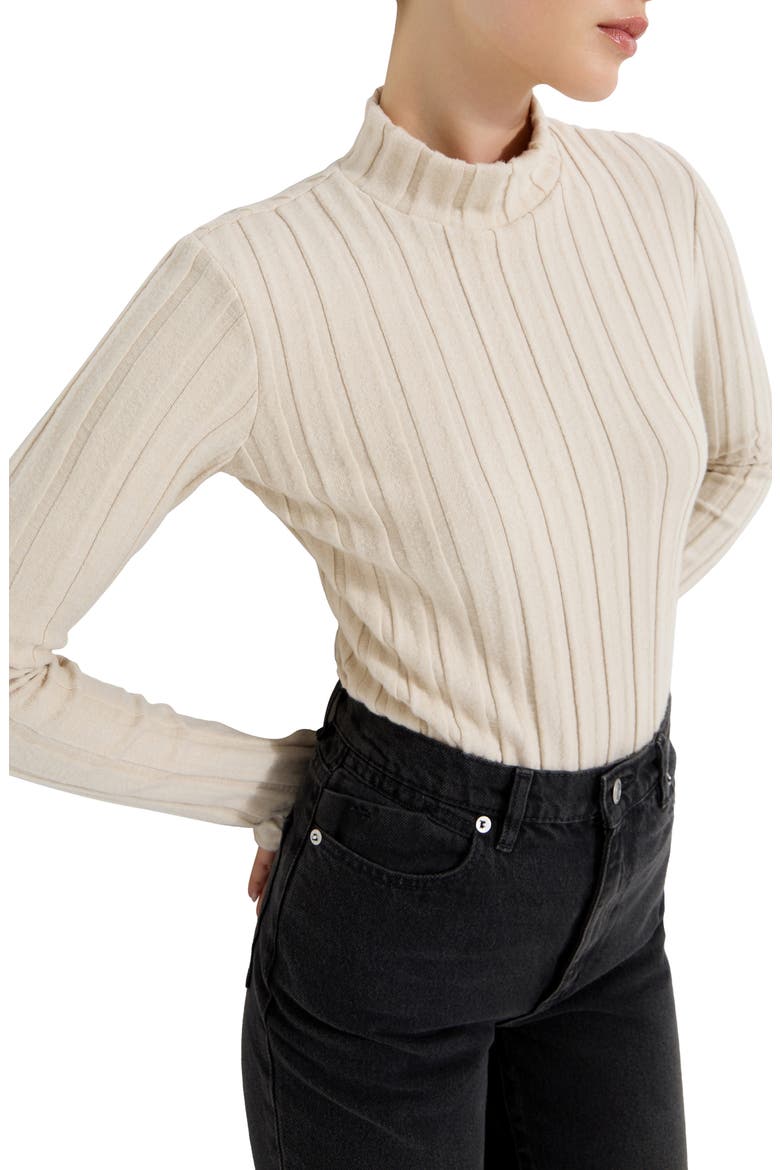 Samia Mock Neck Knit Top, Alternate, color, LIGHT BEIGE