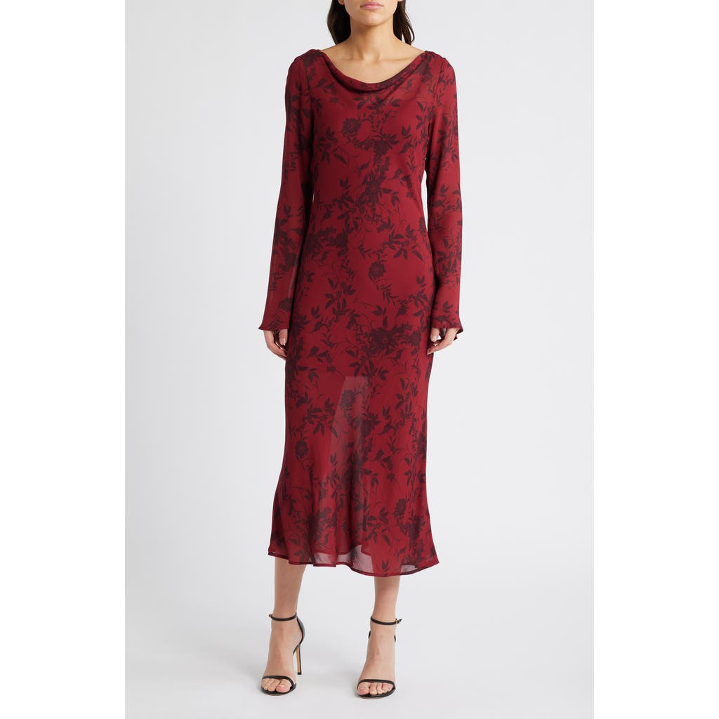 Wayf Cassandra Floral Long Sleeve Midi Dress