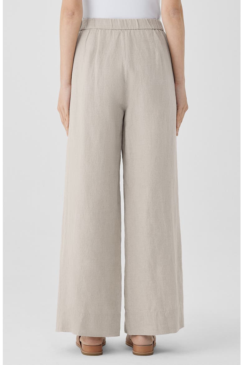 Pleated High Waist Organic Linen Wide Leg Pants, Alternate, color, UNDYED NATURAL