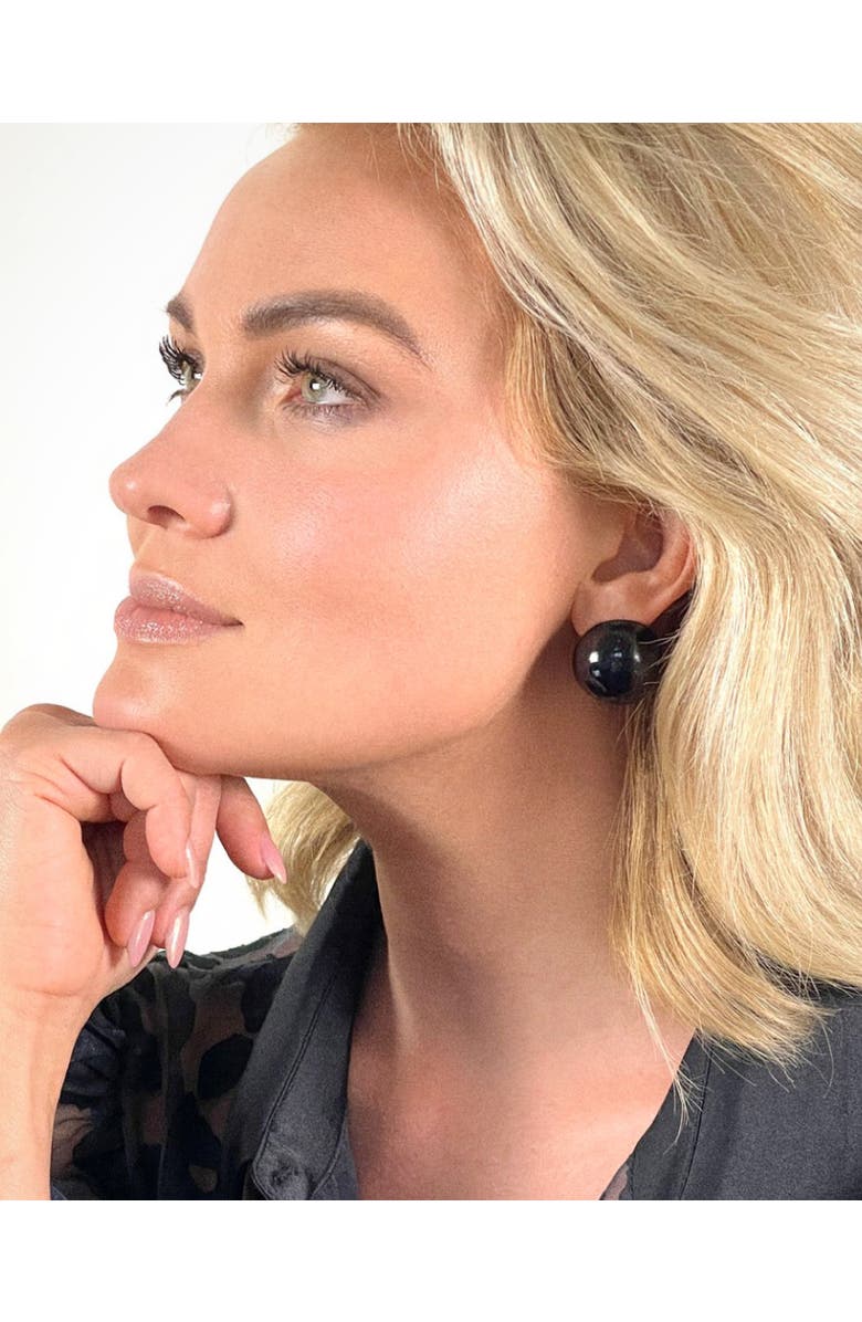 Saulė Label Gaia Mini Earrings, Alternate, color, Obsidian Orb