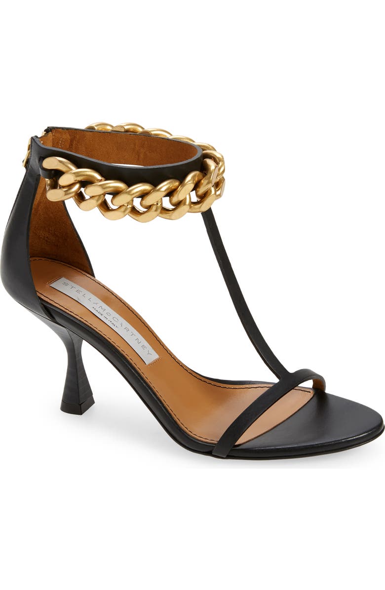 Stella McCartney Falabella Chain T-Strap Sandal, Main, color,