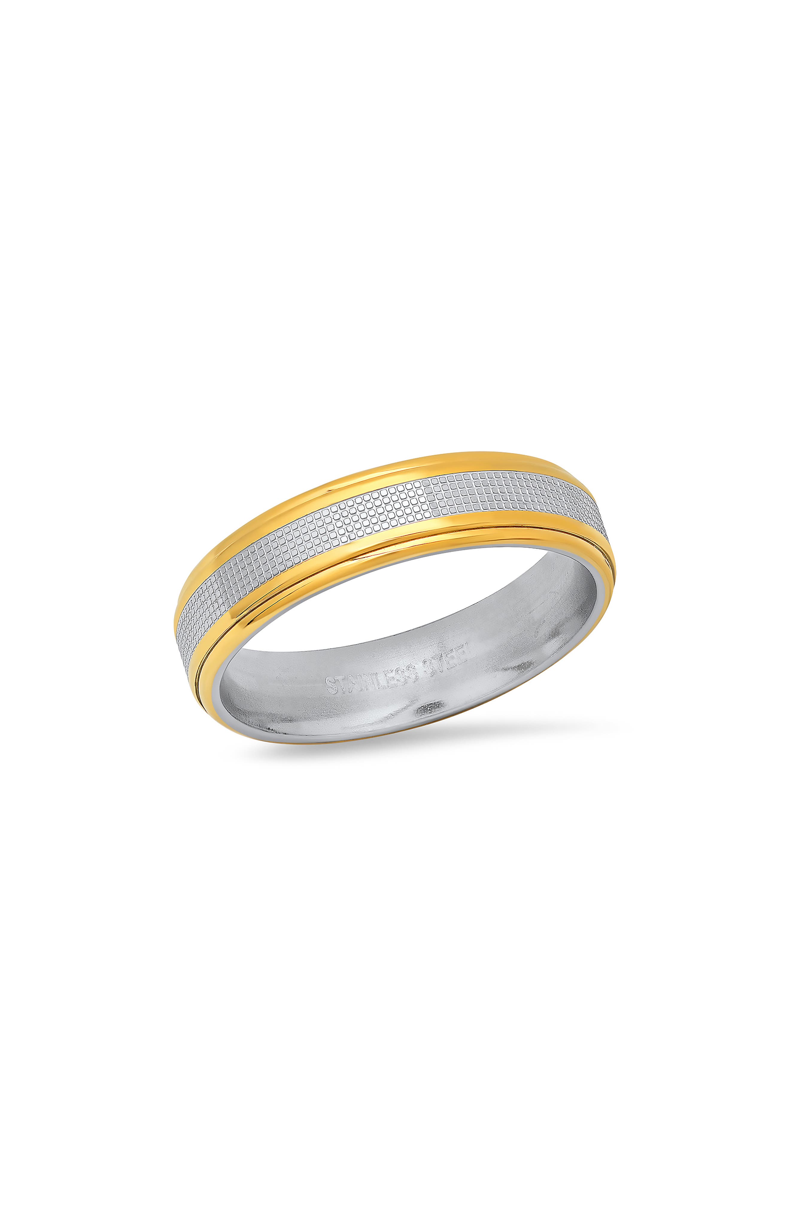 HMY JEWELRY Men's Two-Tone Ring