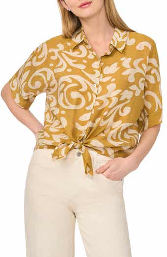 Halogen® Tie Front Sleeve Top