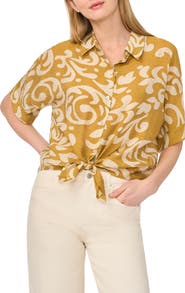Halogen® Tie Front Sleeve Top