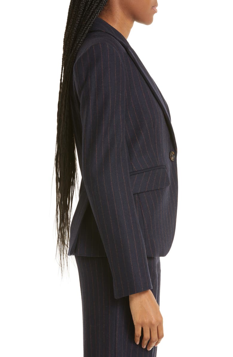 Veronica Beard Tyra Pinstripe Stretch Wool Dickey Jacket, Alternate, color, 
