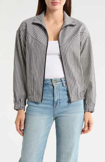 PATRIZIA LUCA Pinstripe Bomber Jacket