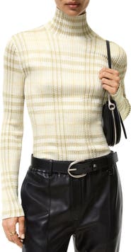 Burberry Check Viscose Turtleneck Sweater
