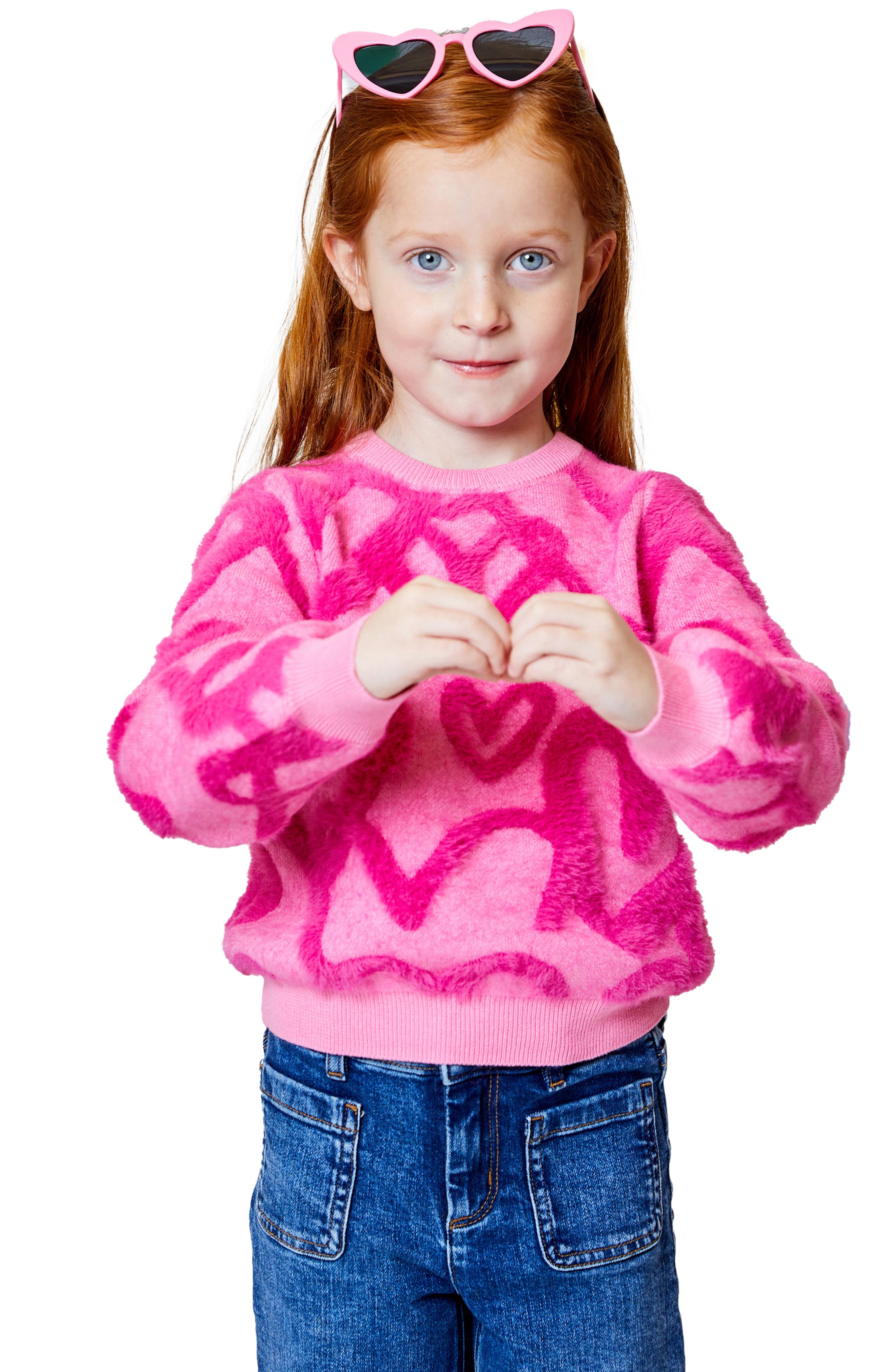 Design History Kids' Embroidered Heart Crewneck Sweater