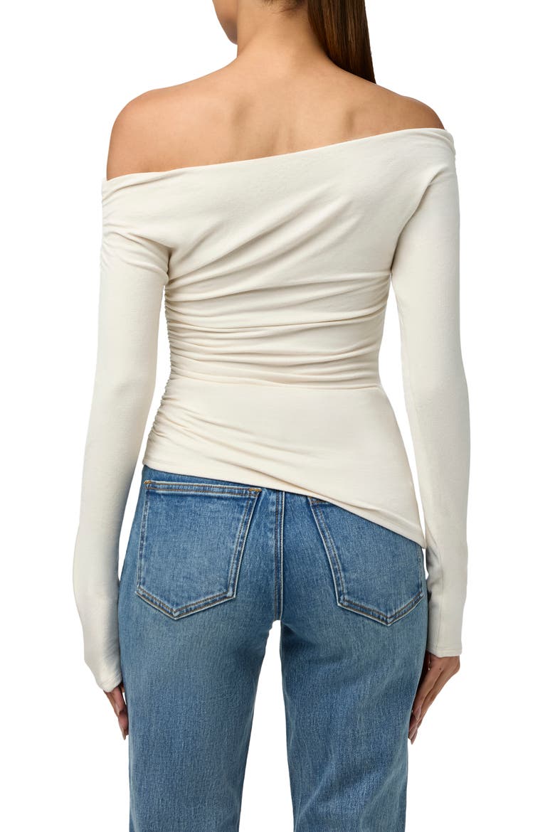 Off the Shoulder Ruched Top, Alternate, color, CREAM