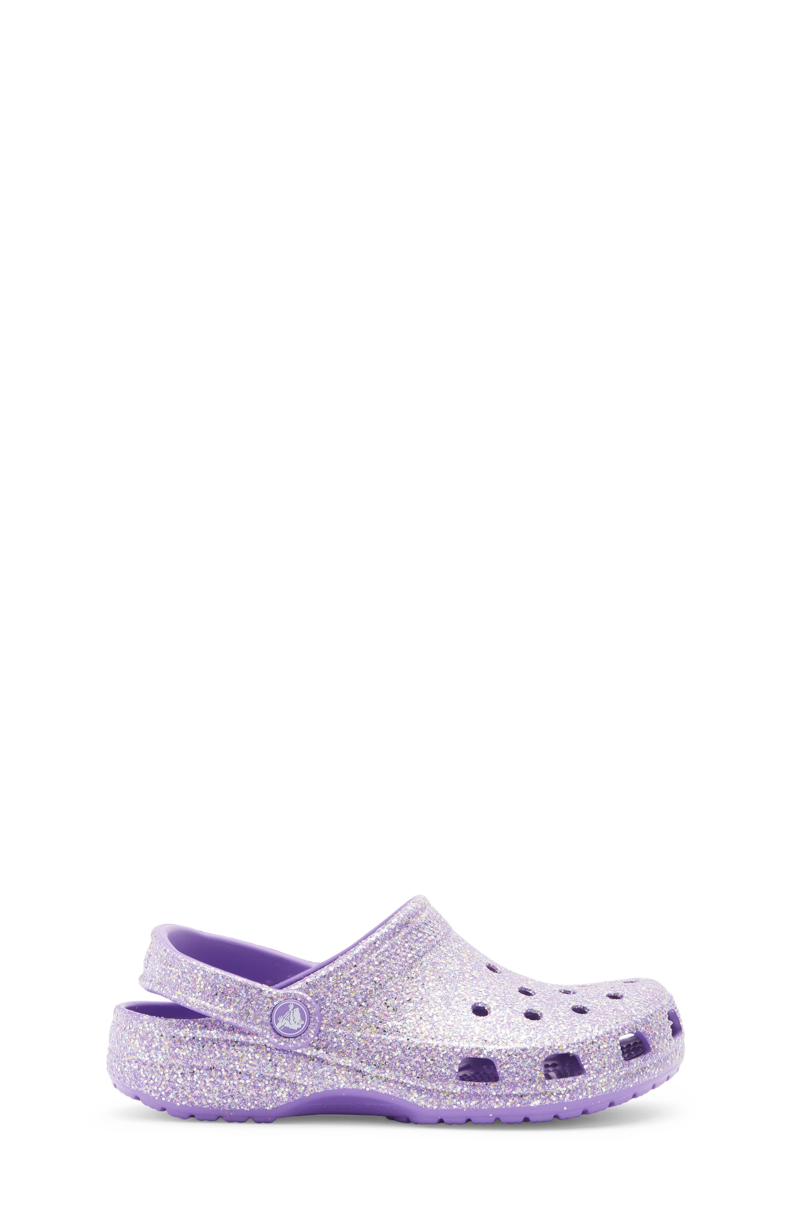 CROCS Kids' Classic Glitter Clog, Alternate, color, Purple
