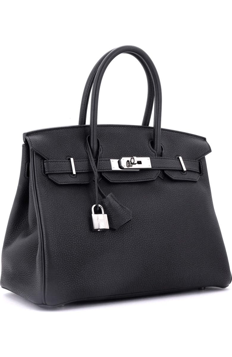 Pre-Owned Hermes Birkin Handbag Black Togo with Palladium Hardware 30, Alternate, color, Noir