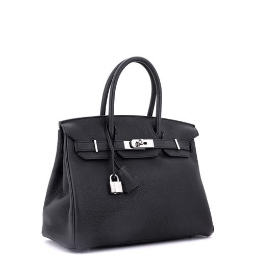 Pre-owned Hermes Hermes Birkin Handbag Black Togo With Palladium Hardware 30 In Black