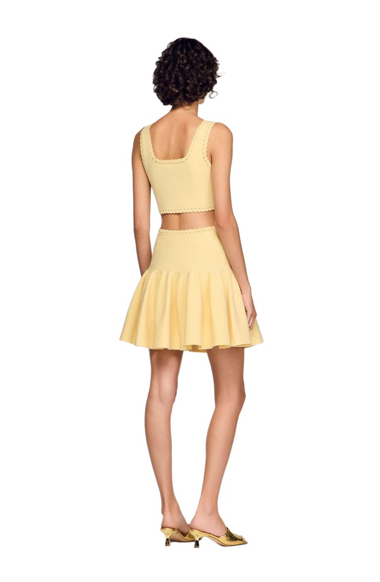 SANDRO Knit crop top, Alternate, color, Butter