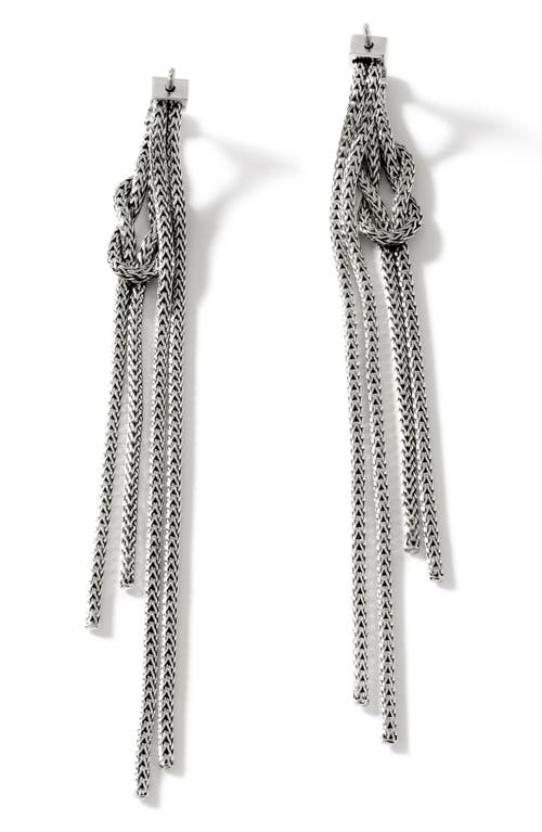 John Hardy Sterling Silver Love Knot Chain Drop Earrings In Silver