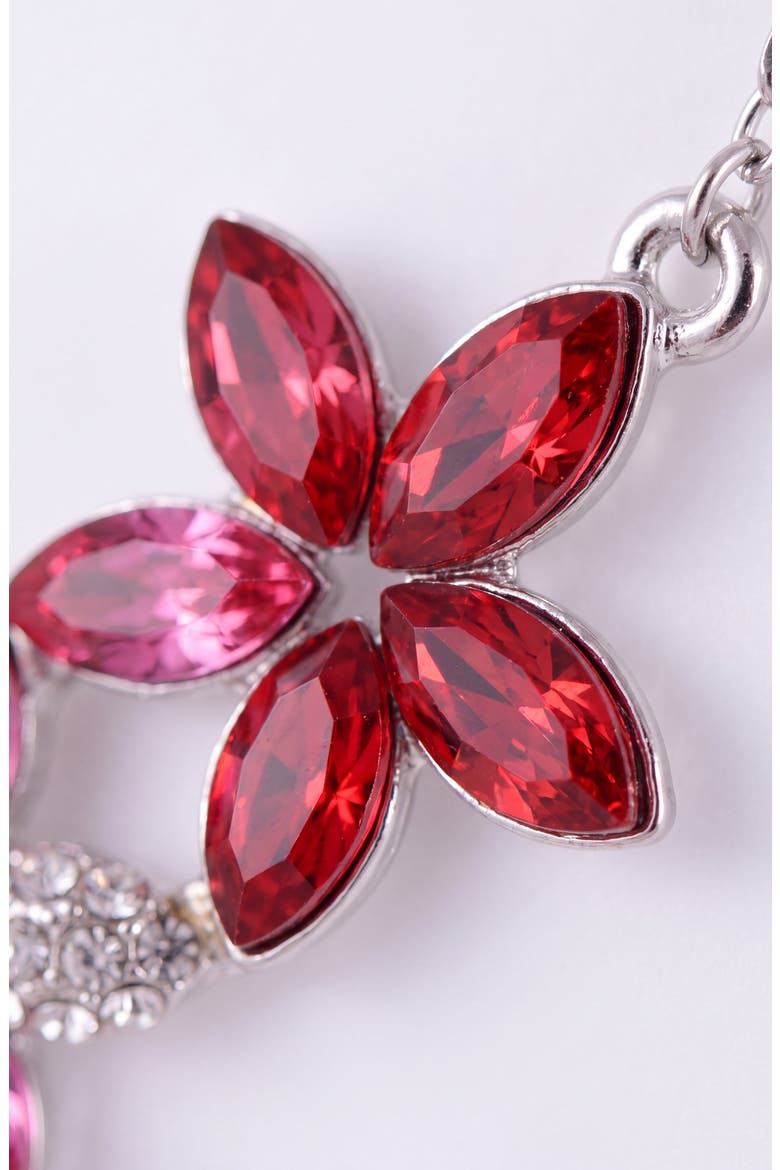 Floral Crystal Statement Necklace, Alternate, color, Fuchsia
