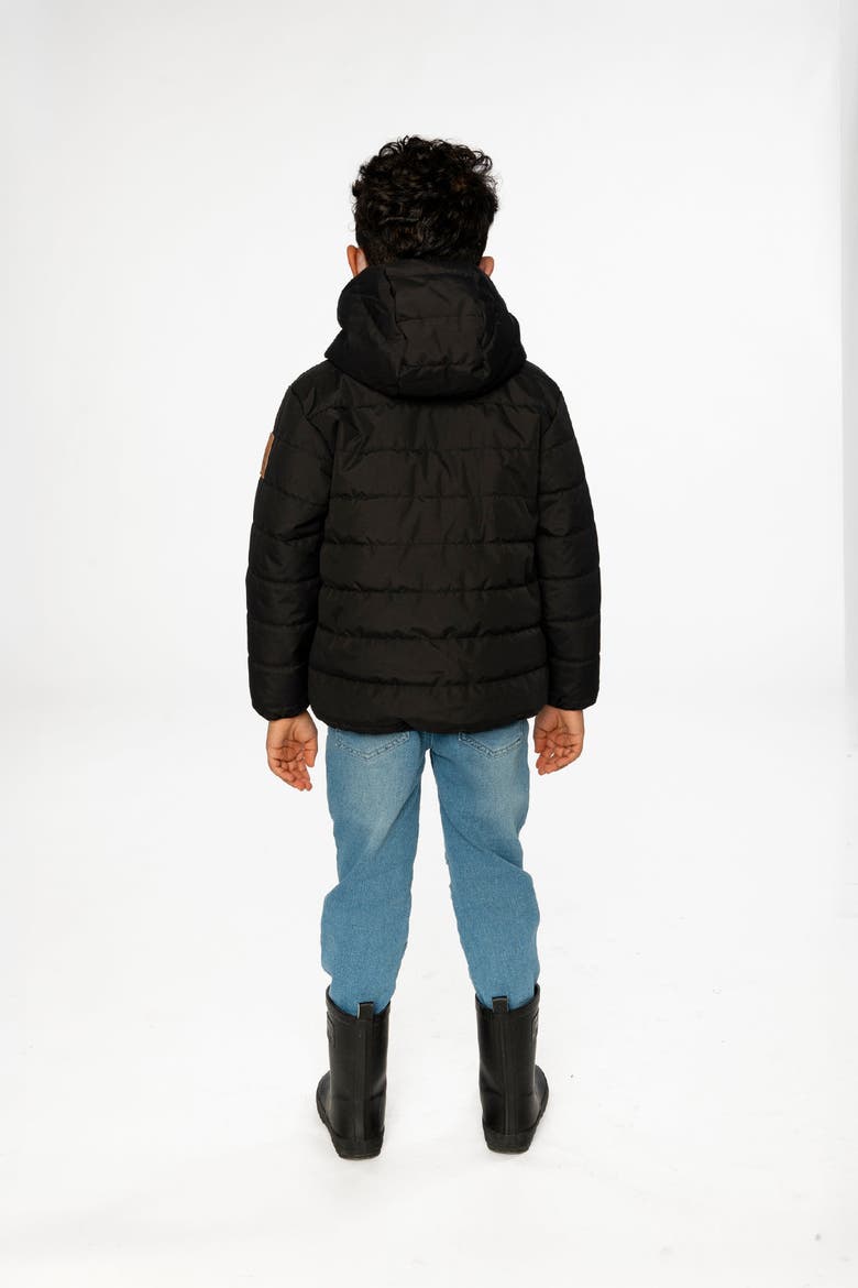 Insulating Quilted Mid-Season Hooded Zip Jacket, Alternate, color, Black