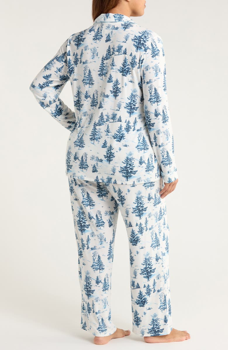 Nordstrom Moonlight Eco Knit Pajamas, Alternate, color, Ivory- Blue Spruce Toile