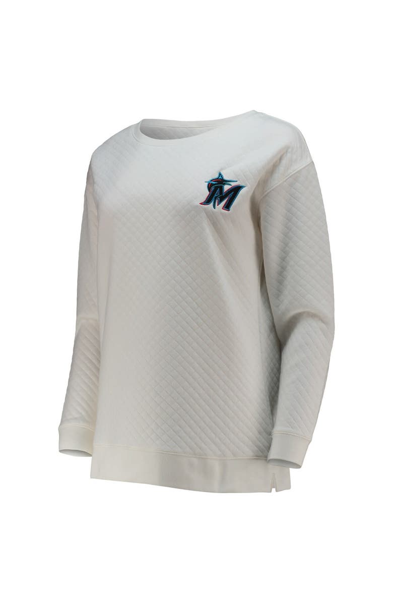 CONCEPTS SPORT Women's Concepts Sport White/Cream Miami Marlins Quilted Pullover Sweatshirt, Alternate, color, White