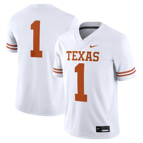 Men's Nike #1 White Texas Longhorns Game Jersey