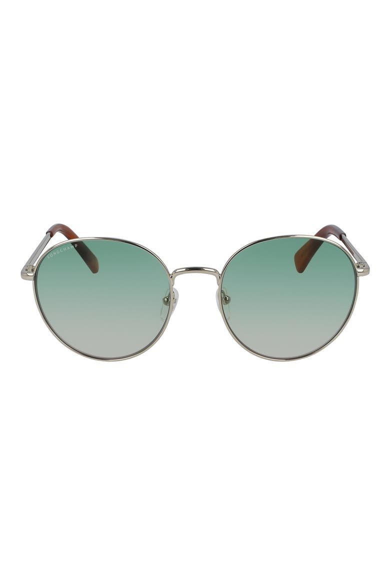 56mm Round Sunglasses, Main, color, GOLD/GREEN