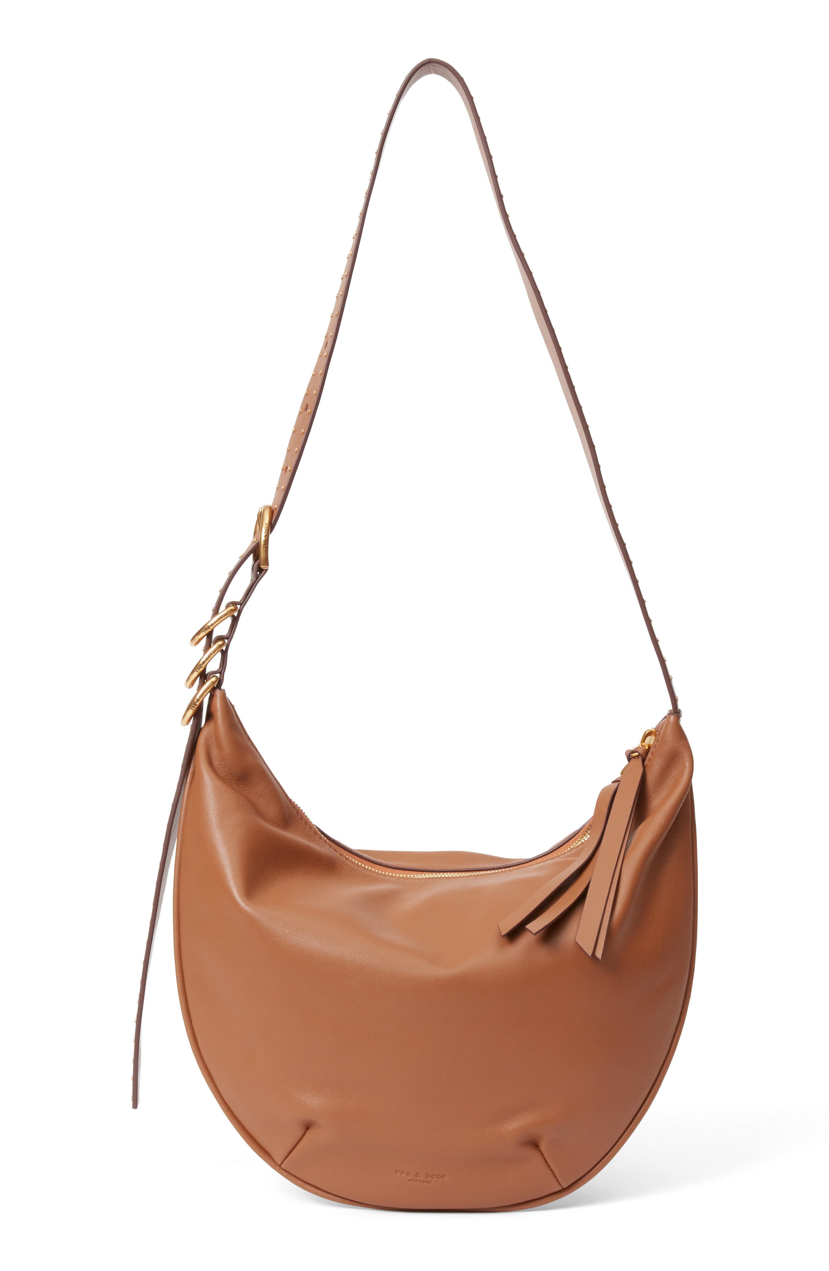 Medium Mercer Leather Hobo Bag, Main, color, COGNAC