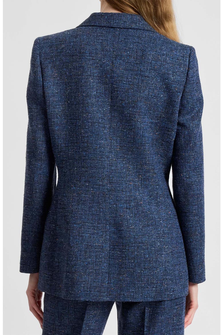 Rowan Double Breasted Blazer in Modern Donegal Fabric, Alternate, color, MIDNIGHT