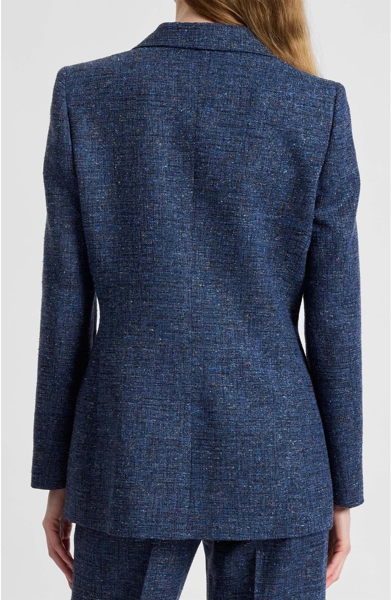 Santorelli Rowan Double Breasted Blazer in Modern Donegal Fabric, Alternate, color, Midnight