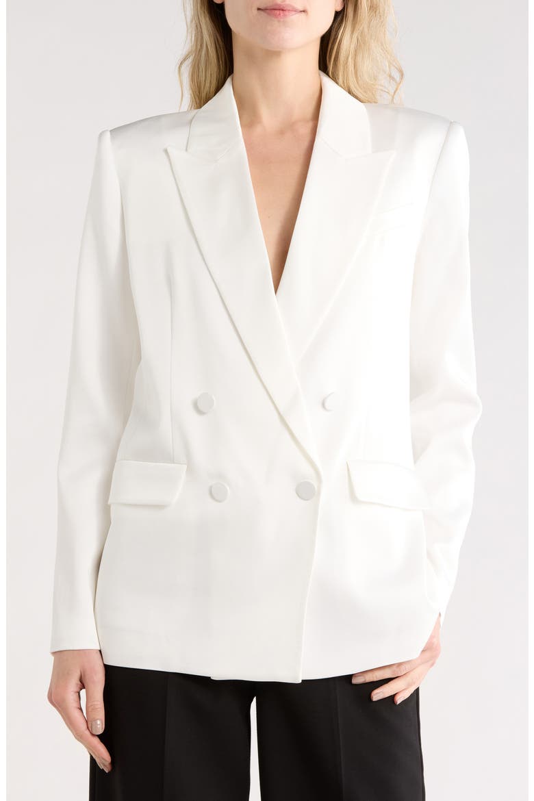 Norah Double Breasted Blazer, Main, color, WHITE