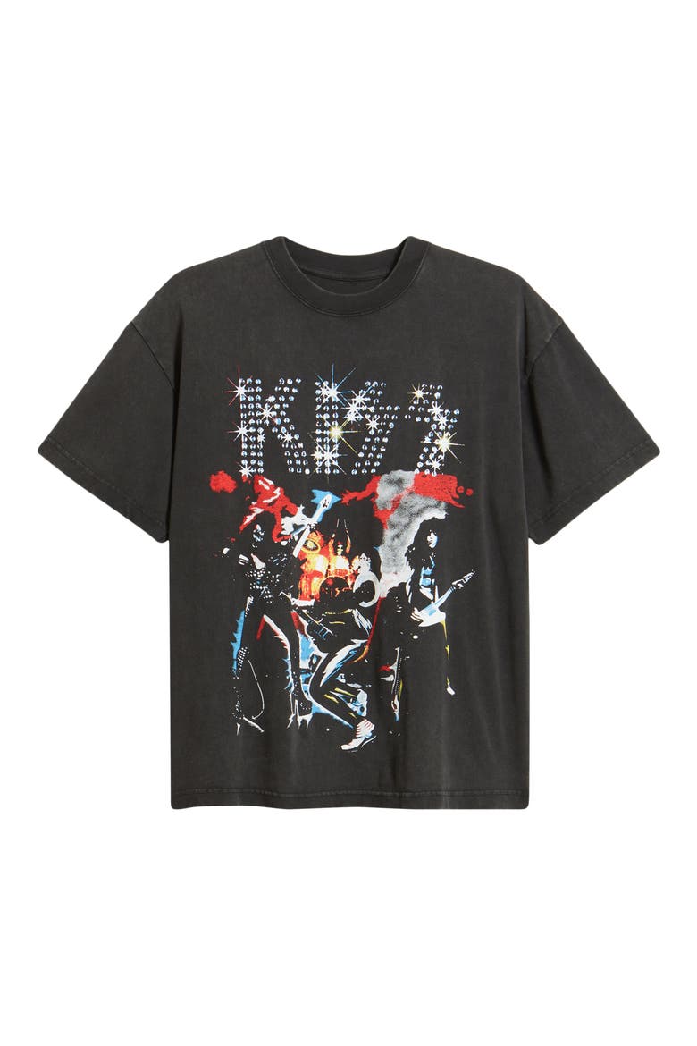 Oversize KISS Graphic T-Shirt, Alternate, color, BLACK WASH
