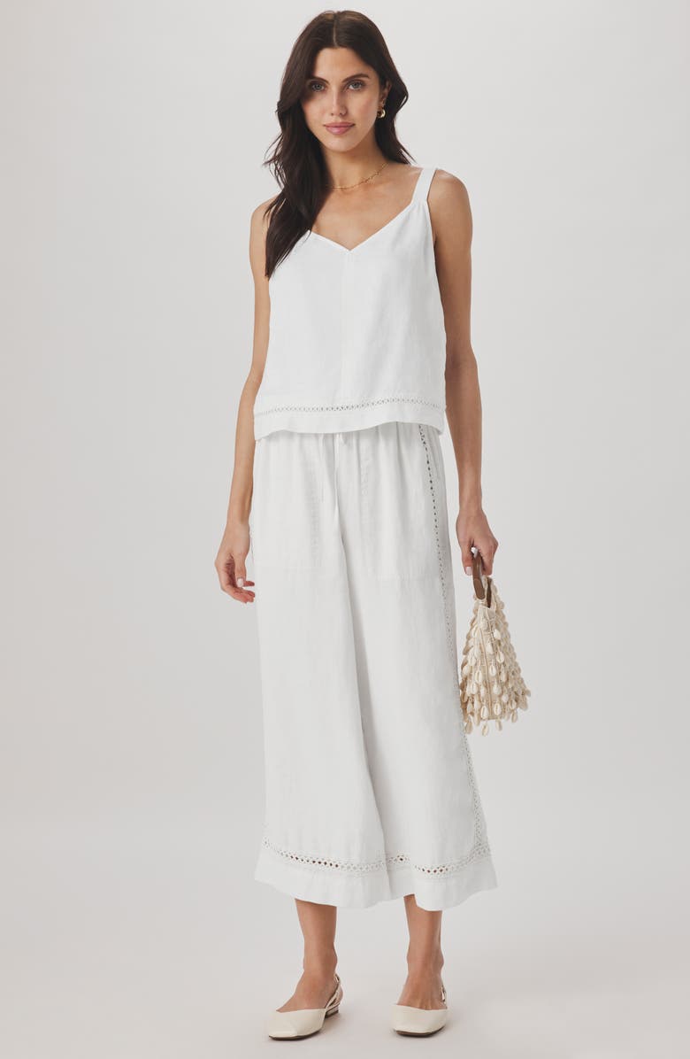Splendid Stella Linen Tank, Alternate, color, White