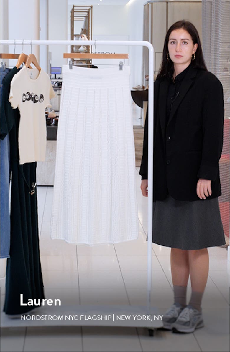 Openwork Stitch Midi Sweater Skirt, sales video thumbnail