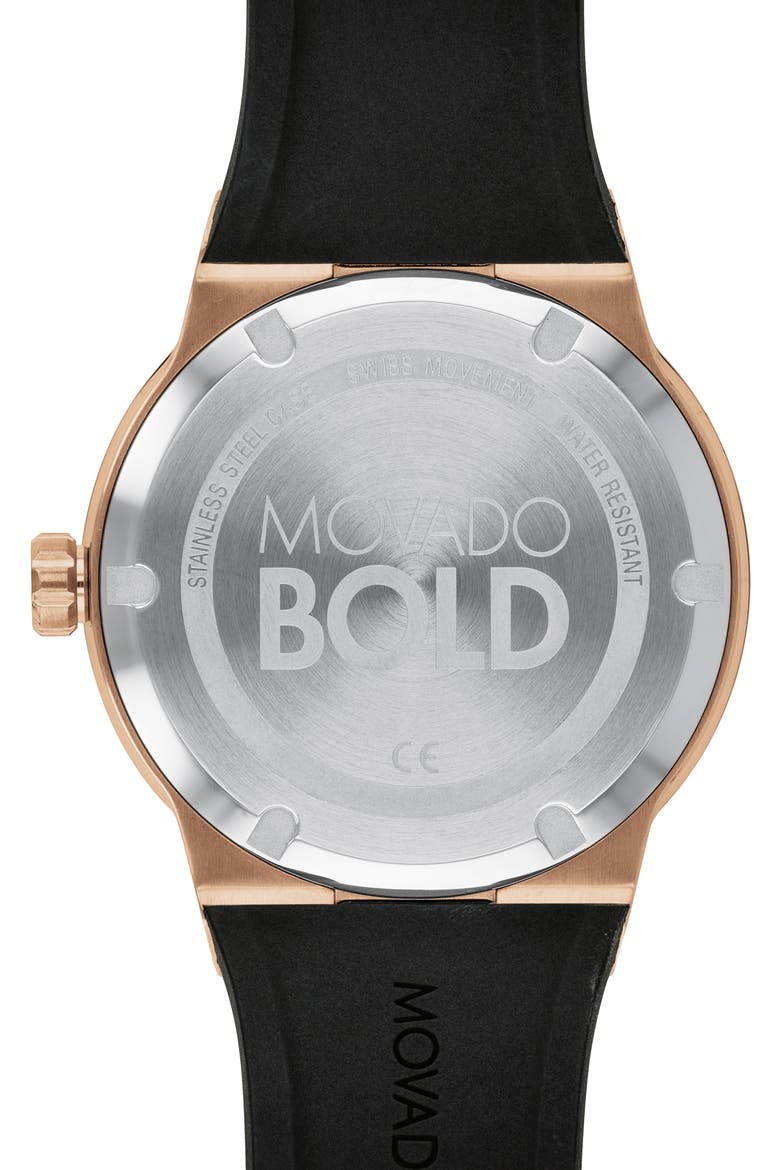 Bold Fusion Silicone Strap Watch, 42mm, Alternate, color, BLACK DIAL