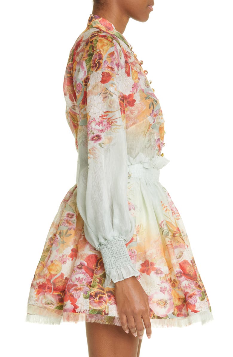 Zimmermann Wonderland Floral Long Sleeve Silk & Linen Blouse, Alternate, color, 
