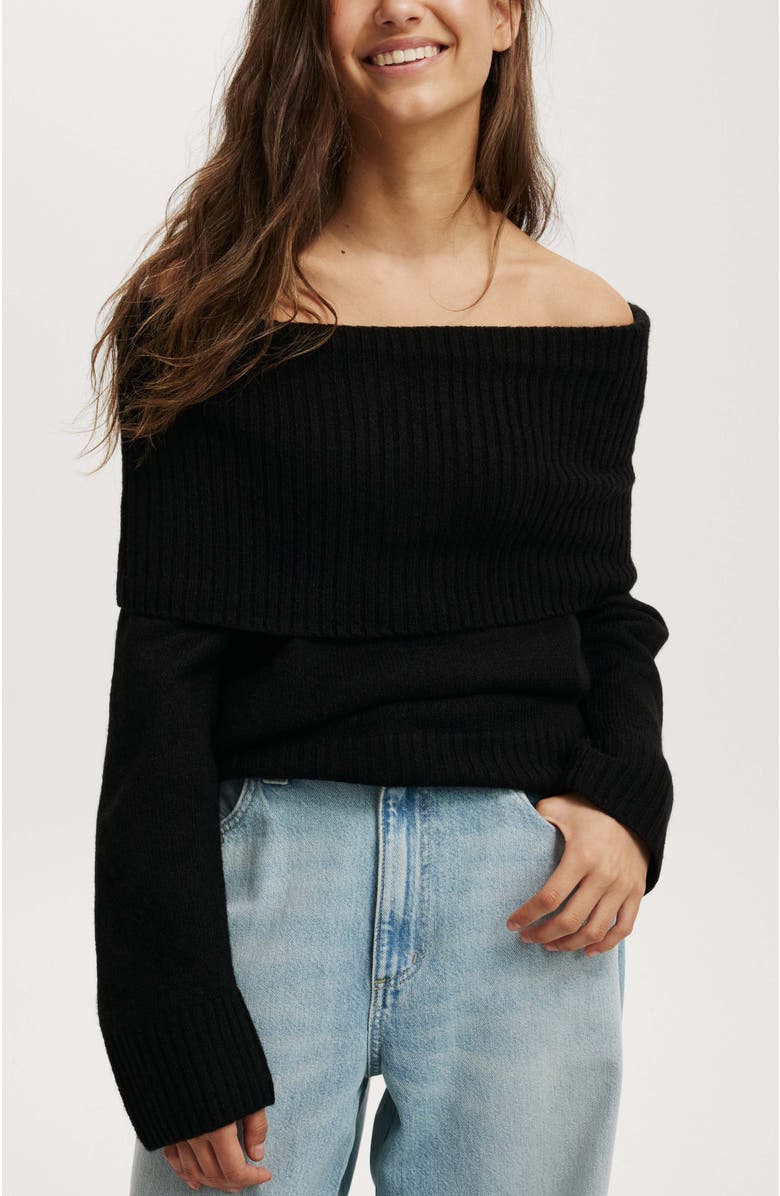 Cotton On Women's Luxe Off Shoulder Pullover, Main, color, 
