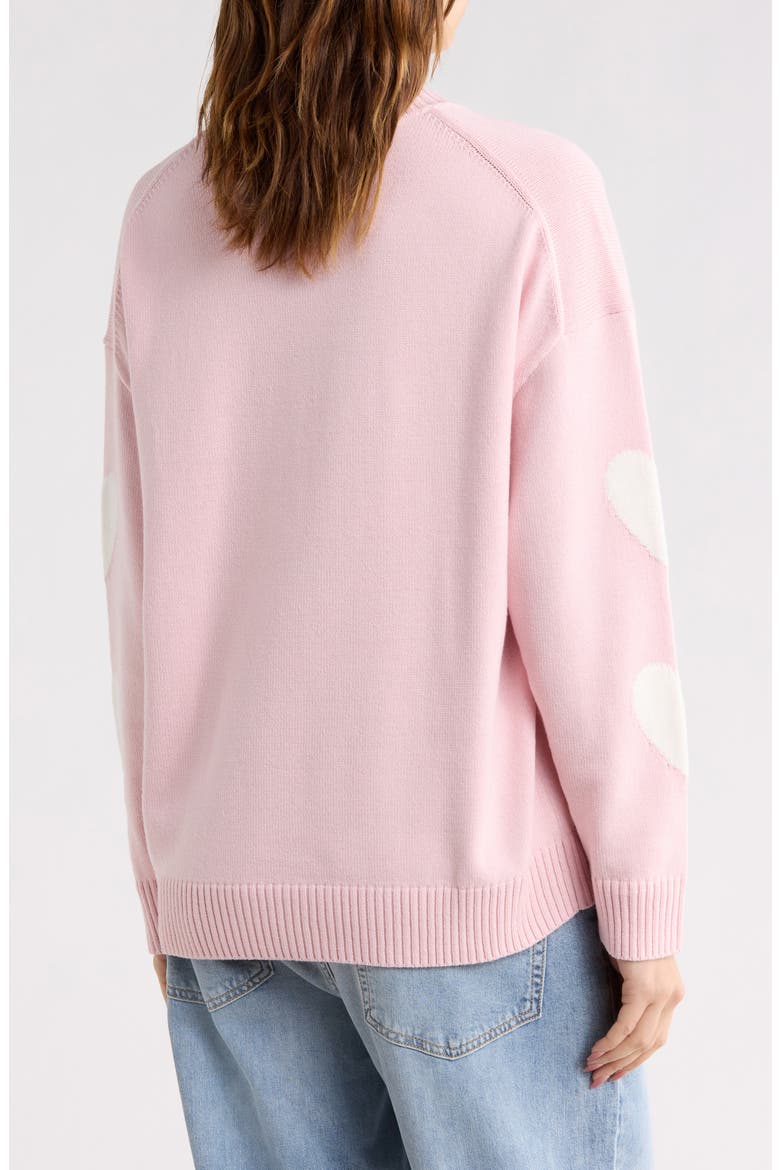 Hearts Sweater, Alternate, color, PINK HEARTS