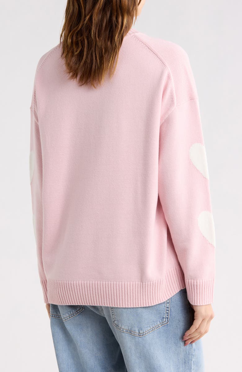 Abound Hearts Sweater, Alternate, color, Pink Hearts