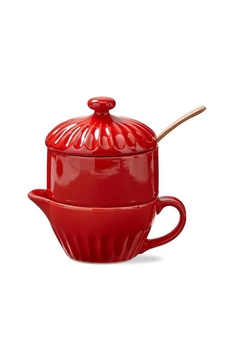 tag Stinson Red Cream and Sugar Set Ceramic Dishwasher Safe, Main, color, Red