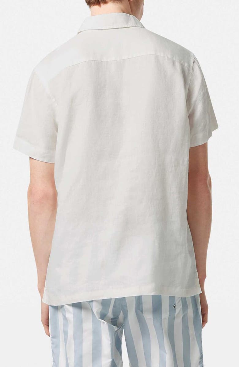 Scotch & Soda Core Solid Short Sleeve Button-Up Shirt, Alternate, color, Off White