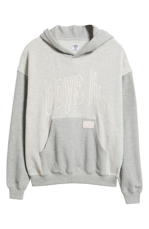 Boys Lie Block Their Number V3 Racer Waffle Knit Hoodie In Gray