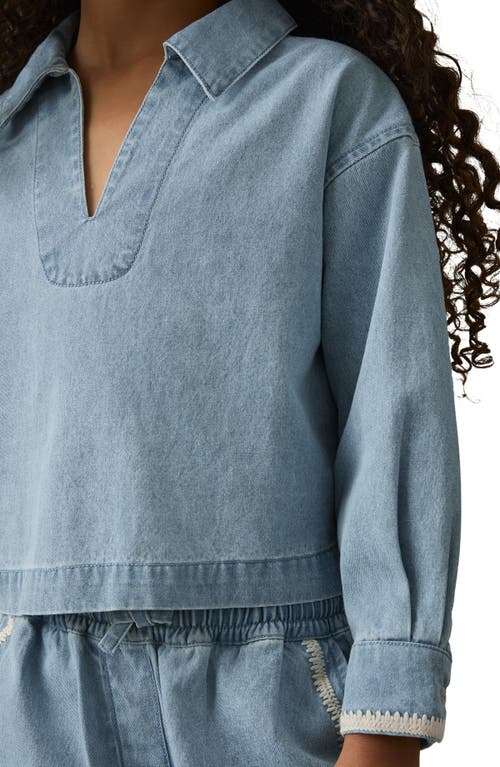 REISS REISS KIDS' DEAN SR. DENIM POPOVER SHIRT