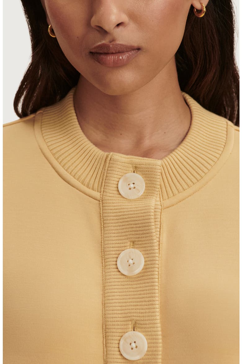 Reena Front Button Sweatshirt, Alternate, color, SAHARA SUN