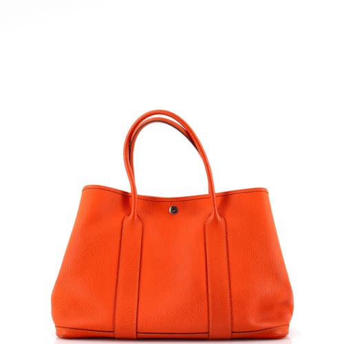 Pre-owned Hermes  Hermes Garden Party Tote Leather 36 In Orange
