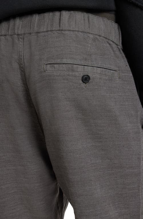 John Varvatos Benson Linen Blend Drawstring Shorts In Seal Grey